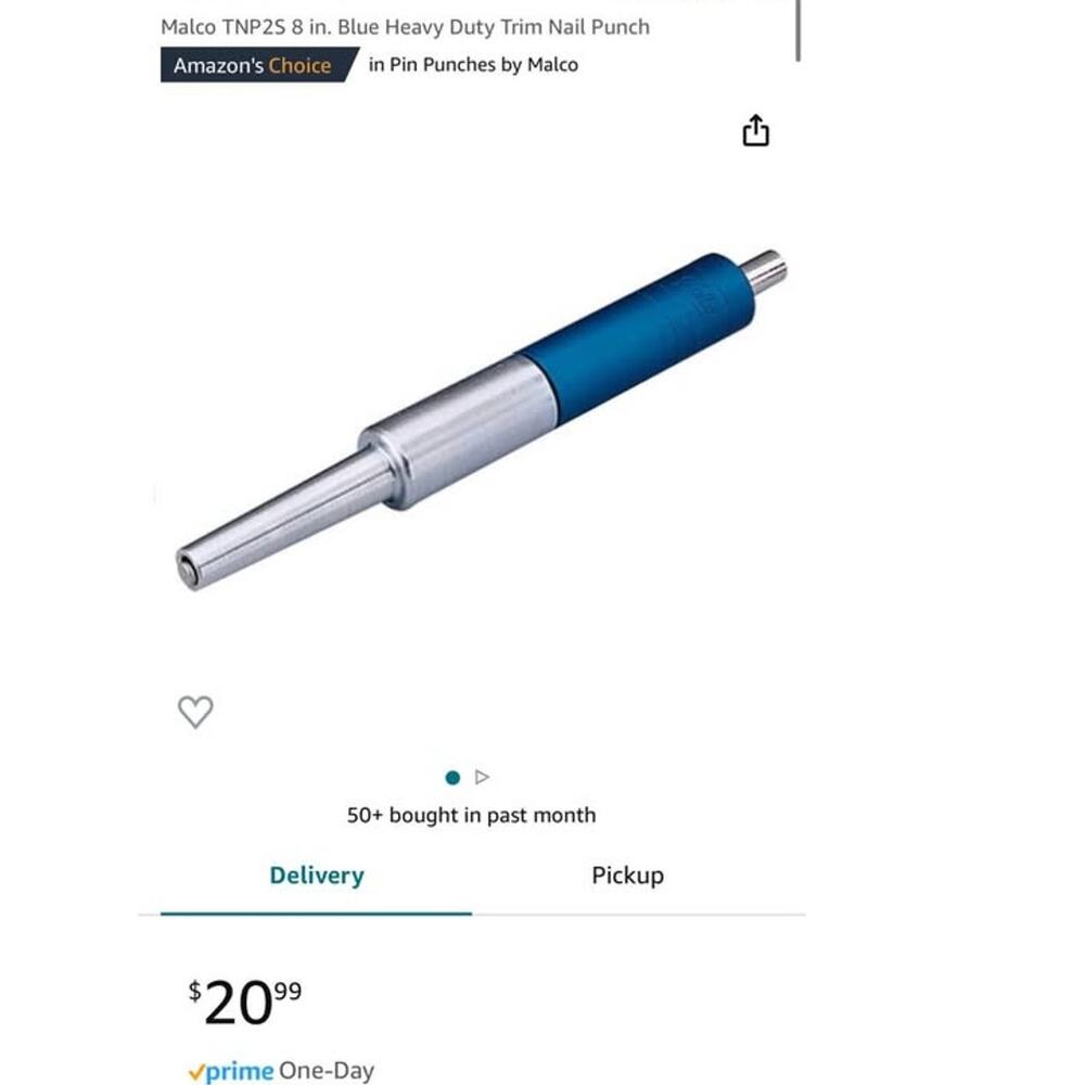 Malco 1/4” nail punch